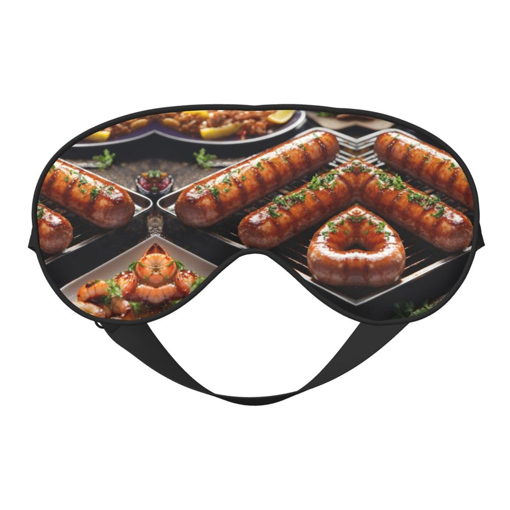 Fast Food Print Sleep Mask Silk-Like Eye Mask Sleeping Eye Mask for Women Men for Travel Sleep Relaxation