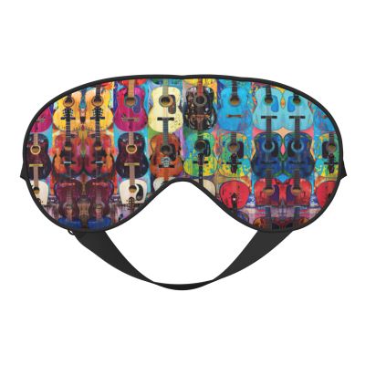 Color Acoustic and Guitars Print Sleep Mask Silk-Like Eye Mask Sleeping Eye Mask for Women Men for Travel Sleep Relaxation