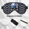 Blue Stripe Stars Skull Print Sleep Mask Silk-Like Eye Mask Sleeping Eye Mask for Women Men for Travel Sleep Relaxation view 4