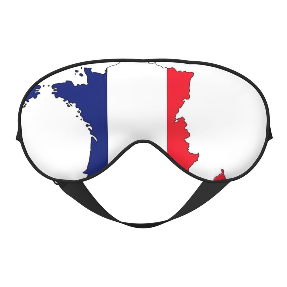French Flag Map Print Sleep Mask Silk-Like Eye Mask Sleeping Eye Mask for Women Men for Travel Sleep Relaxation