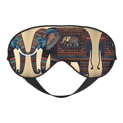 Aztec Elephant Print Sleep Mask Silk-Like Eye Mask Sleeping Eye Mask For Women Men For Travel Sleep Relaxation