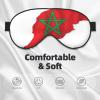 Morocco Flag Map Print Sleep Mask Silk-Like Eye Mask Sleeping Eye Mask for Women Men for Travel Sleep Relaxation view 3