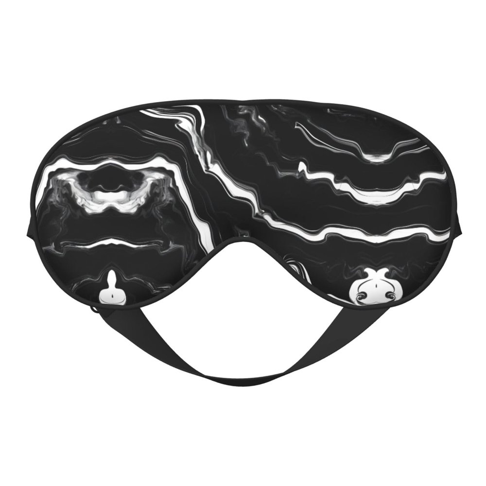 Black White Marble Print Print Sleep Mask Silk-Like Eye Mask Sleeping Eye Mask for Women Men for Travel Sleep Relaxation