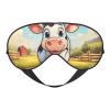 Cartoon Milk Cow Print Sleep Mask Silk-Like Eye Mask Sleeping Eye Mask for Women Men for Travel Sleep Relaxation view 1