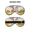 Cartoon Milk Cow Print Sleep Mask Silk-Like Eye Mask Sleeping Eye Mask for Women Men for Travel Sleep Relaxation view 2