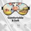 Cartoon Milk Cow Print Sleep Mask Silk-Like Eye Mask Sleeping Eye Mask for Women Men for Travel Sleep Relaxation view 3