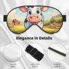 Cartoon Milk Cow Print Sleep Mask Silk-Like Eye Mask Sleeping Eye Mask for Women Men for Travel Sleep Relaxation view 4