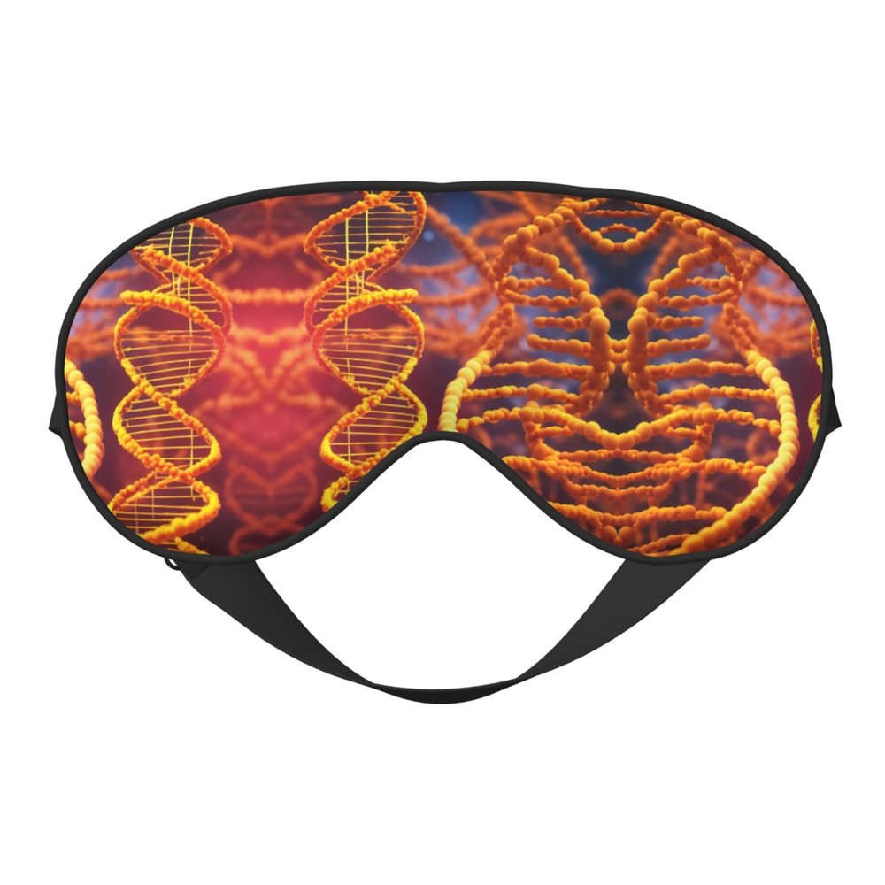 DNA Chain Photo Print Sleep Mask Silk-Like Eye Mask Sleeping Eye Mask for Women Men for Travel Sleep Relaxation