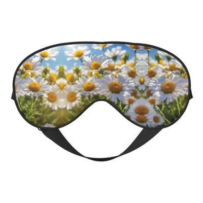 HDSKFNS Wild White Daisy Flower Print Sleep Mask Silk-Like Eye Mask Sleeping Eye Mask For Women Men For Travel Sleep Relaxation