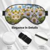 HDSKFNS Wild White Daisy Flower Print Sleep Mask Silk-Like Eye Mask Sleeping Eye Mask For Women Men For Travel Sleep Relaxation view 4