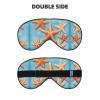 Blue Background Starfish Print Sleep Mask Silk-Like Eye Mask Sleeping Eye Mask for Women Men for Travel Sleep Relaxation view 2