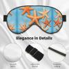 Blue Background Starfish Print Sleep Mask Silk-Like Eye Mask Sleeping Eye Mask for Women Men for Travel Sleep Relaxation view 4