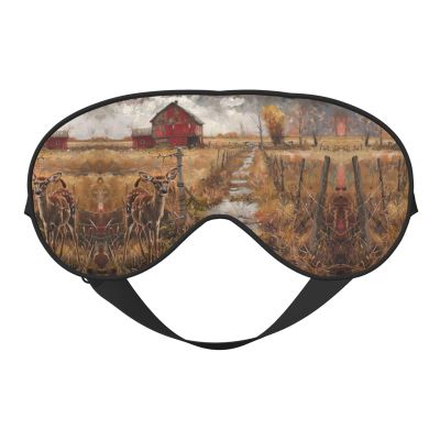 Farm with Deer Print Sleep Mask Silk-Like Eye Mask Sleeping Eye Mask for Women Men for Travel Sleep Relaxation
