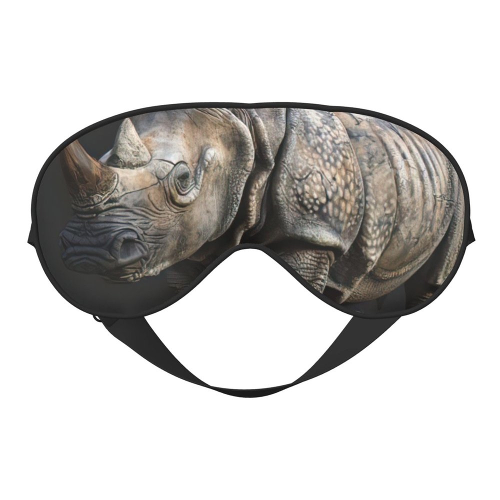 Animal Rhino Print Sleep Mask Silk-Like Eye Mask Sleeping Eye Mask for Women Men for Travel Sleep Relaxation