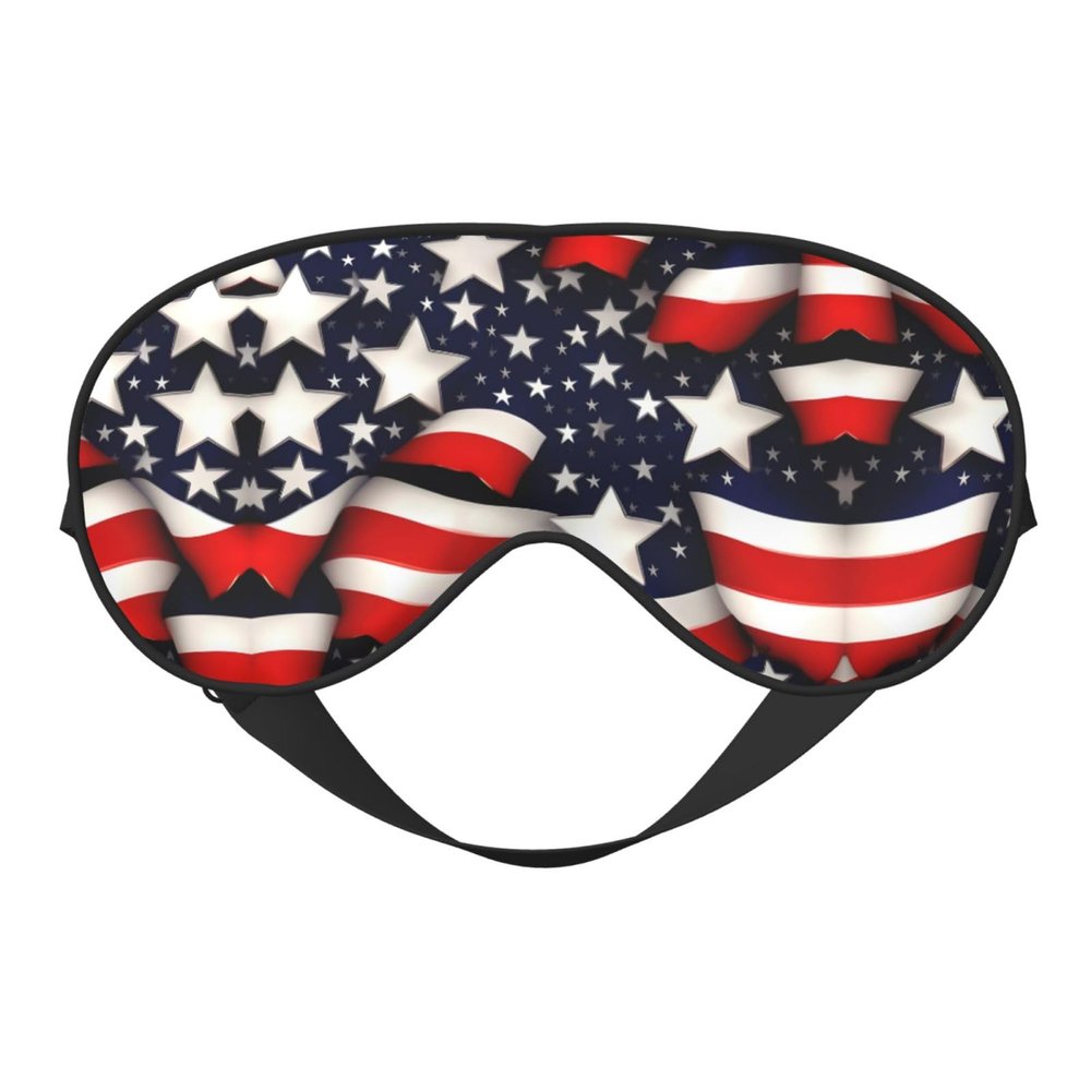 American Flag Stars Stripes Print Sleep Mask Silk-Like Eye Mask Sleeping Eye Mask for Women Men for Travel Sleep Relaxation