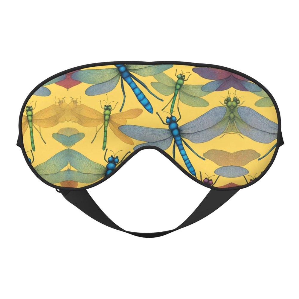 Colorful Dragonfly Print Sleep Mask Silk-Like Eye Mask Sleeping Eye Mask for Women Men for Travel Sleep Relaxation