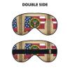 Abstract North Dakota State Flag Map02 Print Sleep Mask Silk-Like Eye Mask Sleeping Eye Mask for Women Men for Travel Sleep Relaxation view 2