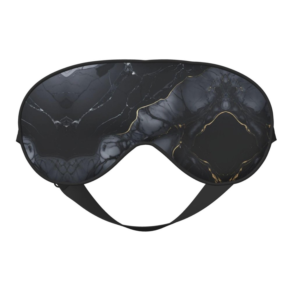 Black Marble Print Sleep Mask Silk-Like Eye Mask Sleeping Eye Mask for Women Men for Travel Sleep Relaxation