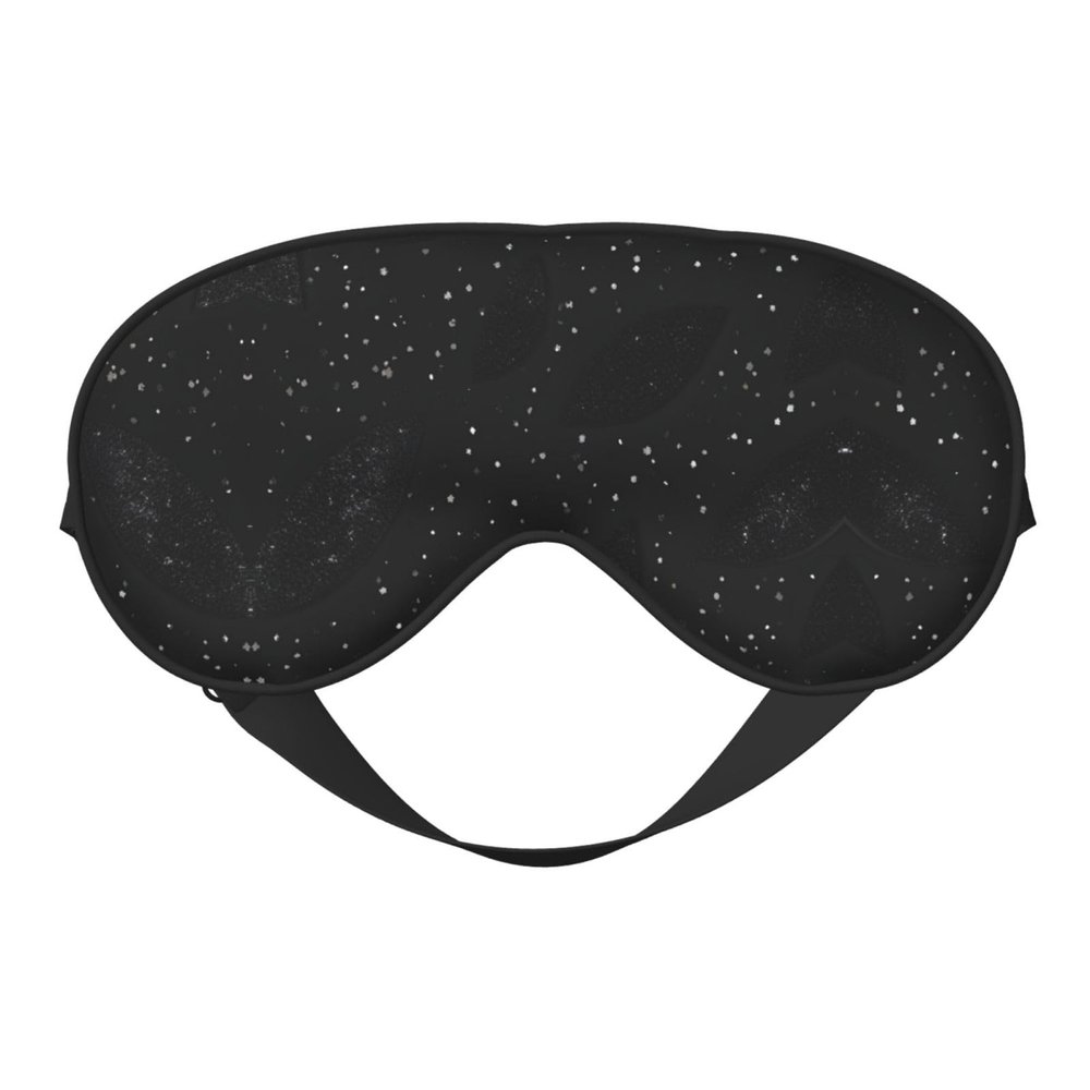 HDSKFNS Black Shimmering Print Sleep Mask Silk-Like Eye Mask Sleeping Eye Mask For Women Men For Travel Sleep Relaxation