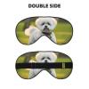 Bichon Frise Dog On The Grass Print Sleep Mask Silk-Like Eye Mask Sleeping Eye Mask for Women Men for Travel Sleep Relaxation view 2