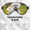 Bichon Frise Dog On The Grass Print Sleep Mask Silk-Like Eye Mask Sleeping Eye Mask for Women Men for Travel Sleep Relaxation view 3