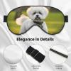 Bichon Frise Dog On The Grass Print Sleep Mask Silk-Like Eye Mask Sleeping Eye Mask for Women Men for Travel Sleep Relaxation view 4