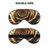 Black and Gold Flowers Print Sleep Mask Silk-Like Eye Mask Sleeping Eye Mask for Women Men for Travel Sleep Relaxation view 2