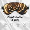 Black and Gold Flowers Print Sleep Mask Silk-Like Eye Mask Sleeping Eye Mask for Women Men for Travel Sleep Relaxation view 3