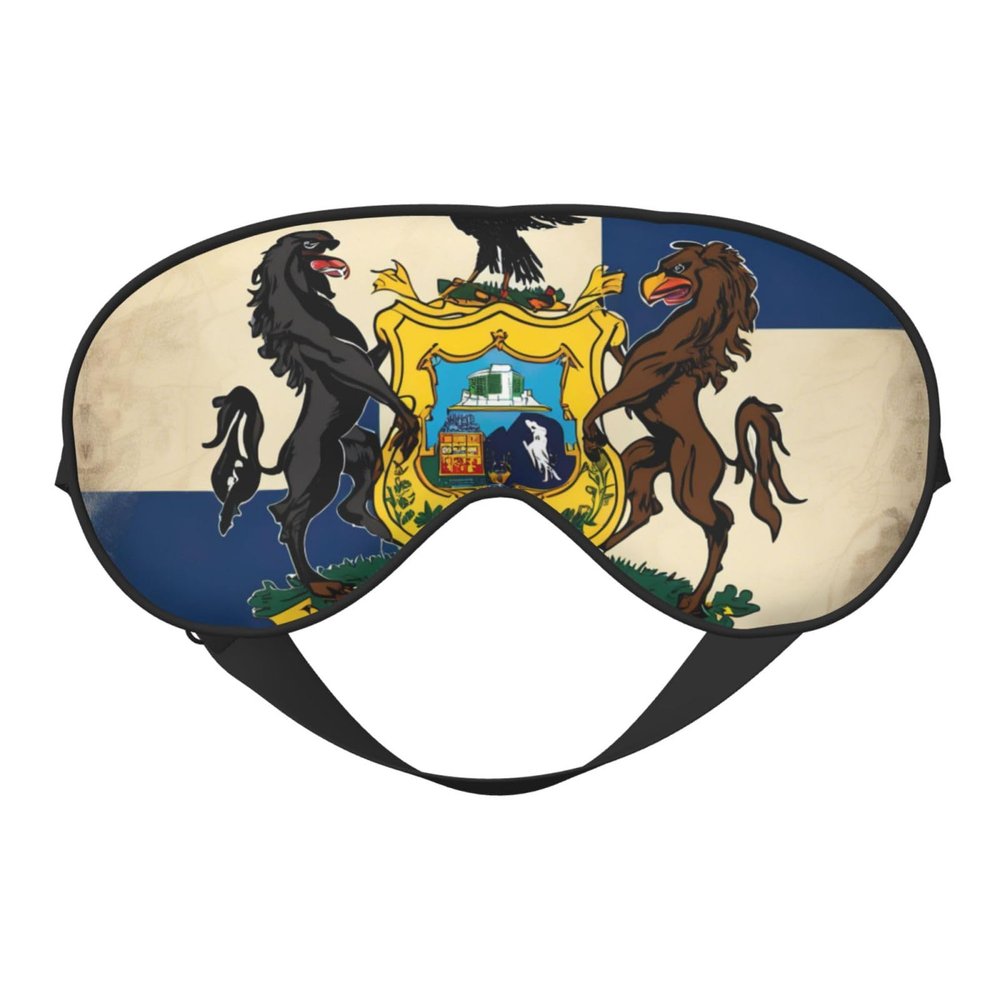 Abstract Pennsylvania State Flag Map02 Print Sleep Mask Silk-Like Eye Mask Sleeping Eye Mask for Women Men for Travel Sleep Relaxation