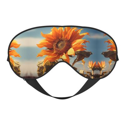 Beautiful Sunflower Print Sleep Mask Silk-Like Eye Mask Sleeping Eye Mask for Women Men for Travel Sleep Relaxation