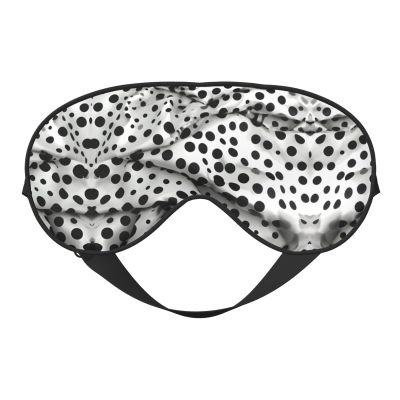 Black Polka Dot Print Sleep Mask Silk-Like Eye Mask Sleeping Eye Mask for Women Men for Travel Sleep Relaxation