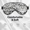 Black Polka Dot Print Sleep Mask Silk-Like Eye Mask Sleeping Eye Mask for Women Men for Travel Sleep Relaxation view 3