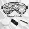 Black Polka Dot Print Sleep Mask Silk-Like Eye Mask Sleeping Eye Mask for Women Men for Travel Sleep Relaxation view 4