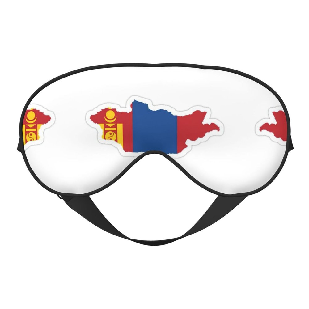 HDSKFNS Mongolian Flag Map Print Sleep Mask Silk-Like Eye Mask Sleeping Eye Mask For Women Men For Travel Sleep Relaxation