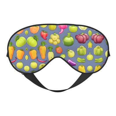 Cartoon Vegetable Fruit Print Sleep Mask Silk-Like Eye Mask Sleeping Eye Mask for Women Men for Travel Sleep Relaxation