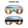 Beach Scene with Chairs Print Sleep Mask Silk-Like Eye Mask Sleeping Eye Mask for Women Men for Travel Sleep Relaxation view 2