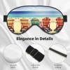 Beach Scene with Chairs Print Sleep Mask Silk-Like Eye Mask Sleeping Eye Mask for Women Men for Travel Sleep Relaxation view 4