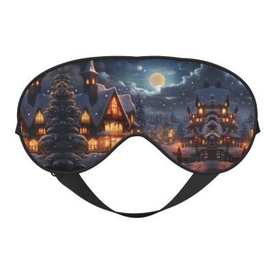 Christmas Print Sleep Mask Silk-Like Eye Mask Sleeping Eye Mask for Women Men for Travel Sleep Relaxation