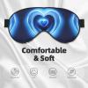 Baby Blue Heart Print Sleep Mask Silk-Like Eye Mask Sleeping Eye Mask for Women Men for Travel Sleep Relaxation view 3