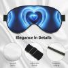 Baby Blue Heart Print Sleep Mask Silk-Like Eye Mask Sleeping Eye Mask for Women Men for Travel Sleep Relaxation view 4