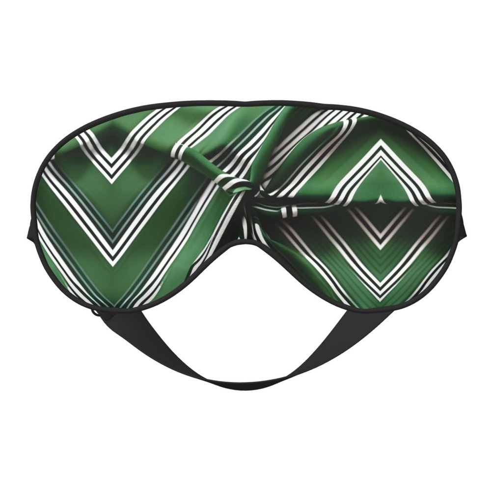 Classic Green Striped Print Sleep Mask Silk-Like Eye Mask Sleeping Eye Mask for Women Men for Travel Sleep Relaxation