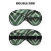 Classic Green Striped Print Sleep Mask Silk-Like Eye Mask Sleeping Eye Mask for Women Men for Travel Sleep Relaxation view 2