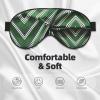 Classic Green Striped Print Sleep Mask Silk-Like Eye Mask Sleeping Eye Mask for Women Men for Travel Sleep Relaxation view 3