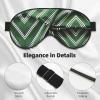 Classic Green Striped Print Sleep Mask Silk-Like Eye Mask Sleeping Eye Mask for Women Men for Travel Sleep Relaxation view 4