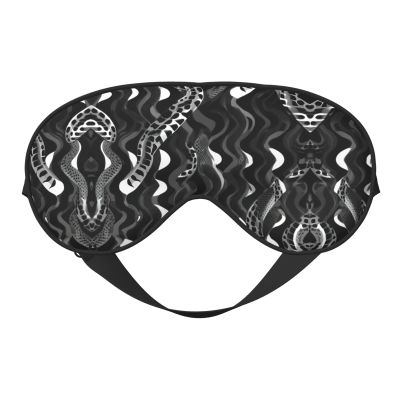 HDSKFNS Black White Snake Skin Pattern Print Sleep Mask Silk-Like Eye Mask Sleeping Eye Mask For Women Men For Travel Sleep Relaxation