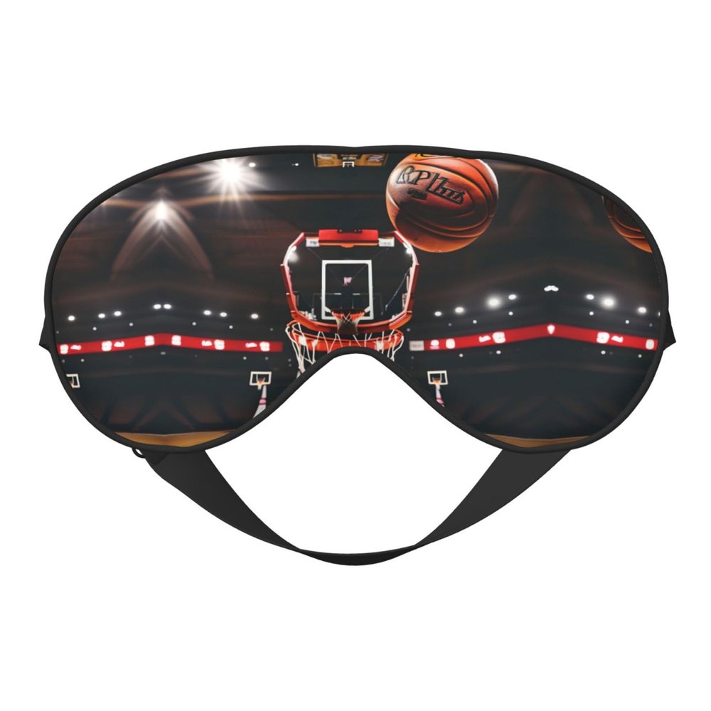 Basketball Print Sleep Mask Silk-Like Eye Mask Sleeping Eye Mask for Women Men for Travel Sleep Relaxation