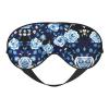 Blue Flower Pattern Roses Print Sleep Mask Silk-Like Eye Mask Sleeping Eye Mask for Women Men for Travel Sleep Relaxation view 1