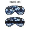 Blue Flower Pattern Roses Print Sleep Mask Silk-Like Eye Mask Sleeping Eye Mask for Women Men for Travel Sleep Relaxation view 2