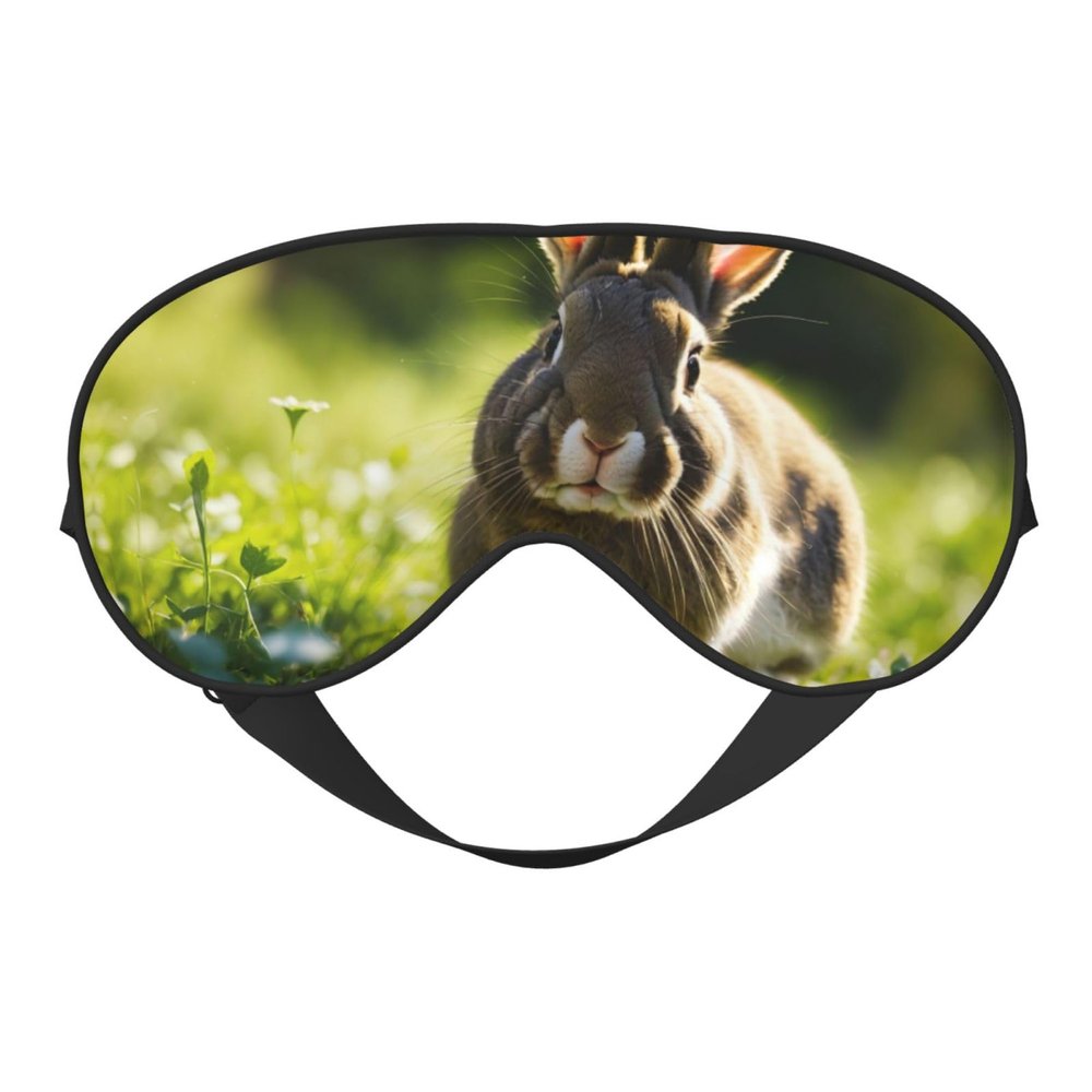 Bunny Rabbits Print Sleep Mask Silk-Like Eye Mask Sleeping Eye Mask for Women Men for Travel Sleep Relaxation