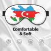 Azerbaijan Flag Map Print Sleep Mask Silk-Like Eye Mask Sleeping Eye Mask for Women Men for Travel Sleep Relaxation view 3